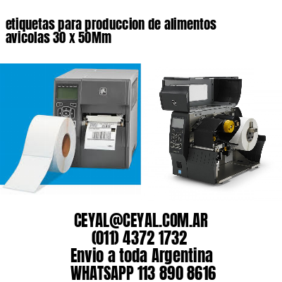 etiquetas para produccion de alimentos avicolas 30 x 50Mm