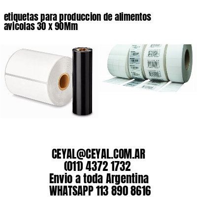 etiquetas para produccion de alimentos avicolas 30 x 90Mm