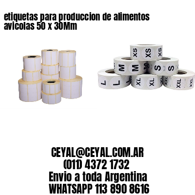 etiquetas para produccion de alimentos avicolas 50 x 30Mm