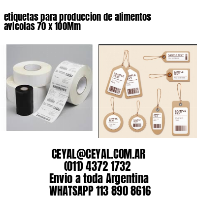 etiquetas para produccion de alimentos avicolas 70 x 100Mm