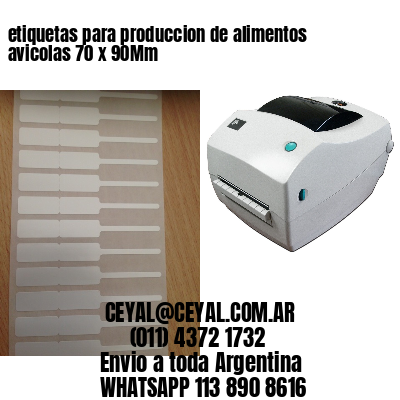 etiquetas para produccion de alimentos avicolas 70 x 90Mm