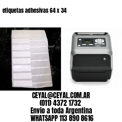 etiquetas adhesivas 64 x 34