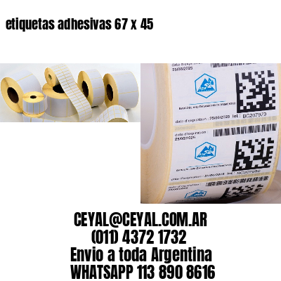 etiquetas adhesivas 67 x 45