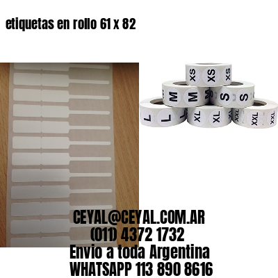 etiquetas en rollo 61 x 82