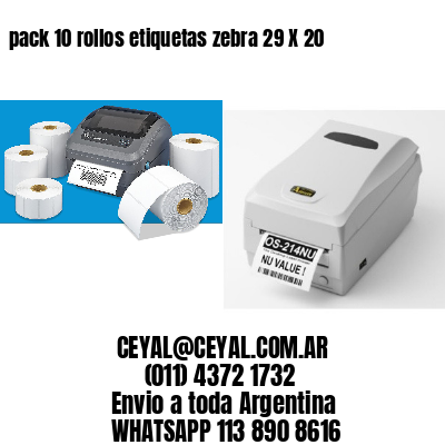 pack 10 rollos etiquetas zebra 29 X 20