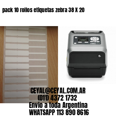 pack 10 rollos etiquetas zebra 38 X 20