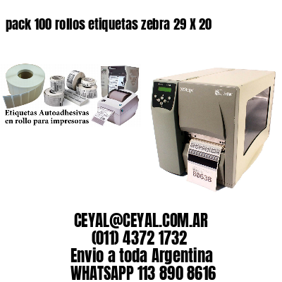 pack 100 rollos etiquetas zebra 29 X 20