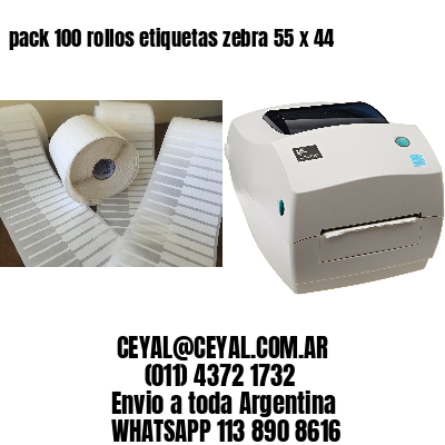 pack 100 rollos etiquetas zebra 55 x 44