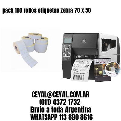 pack 100 rollos etiquetas zebra 70 x 50