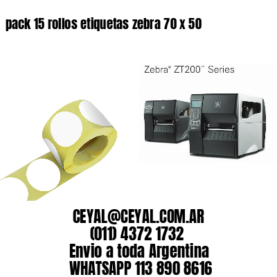 pack 15 rollos etiquetas zebra 70 x 50