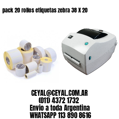 pack 20 rollos etiquetas zebra 38 X 20