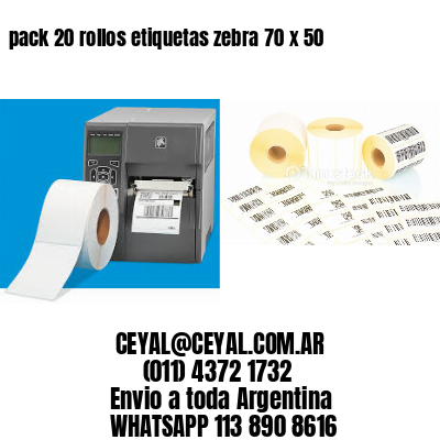 pack 20 rollos etiquetas zebra 70 x 50