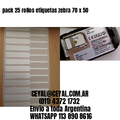 pack 25 rollos etiquetas zebra 70 x 50