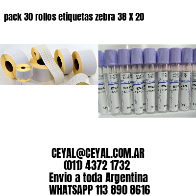 pack 30 rollos etiquetas zebra 38 X 20