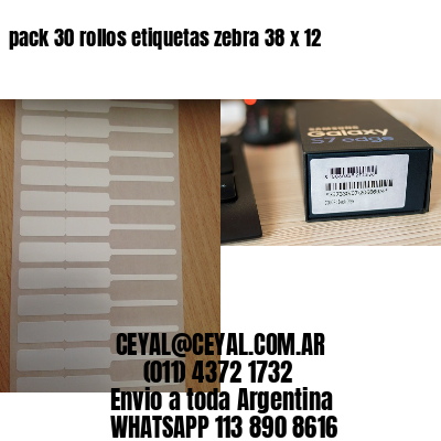 pack 30 rollos etiquetas zebra 38 x 12