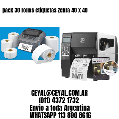 pack 30 rollos etiquetas zebra 40 x 40