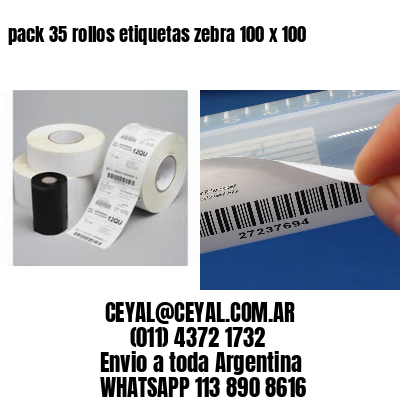 pack 35 rollos etiquetas zebra 100 x 100