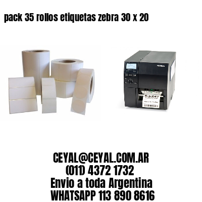 pack 35 rollos etiquetas zebra 30 x 20