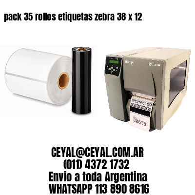 pack 35 rollos etiquetas zebra 38 x 12