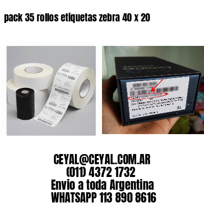 pack 35 rollos etiquetas zebra 40 x 20