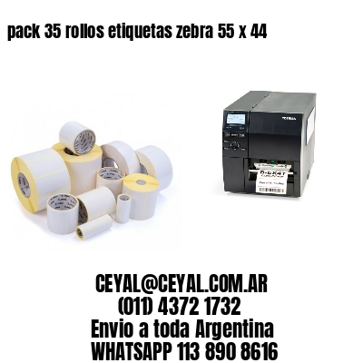 pack 35 rollos etiquetas zebra 55 x 44