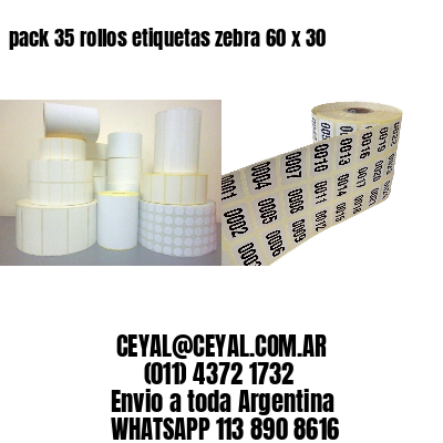 pack 35 rollos etiquetas zebra 60 x 30