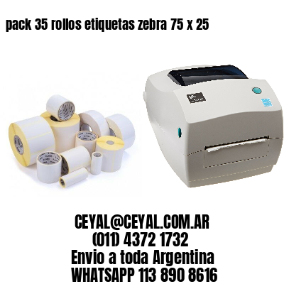 pack 35 rollos etiquetas zebra 75 x 25