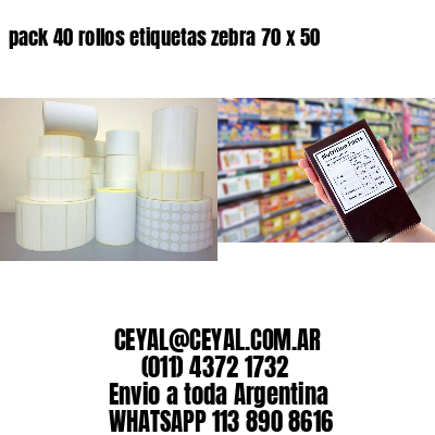 pack 40 rollos etiquetas zebra 70 x 50