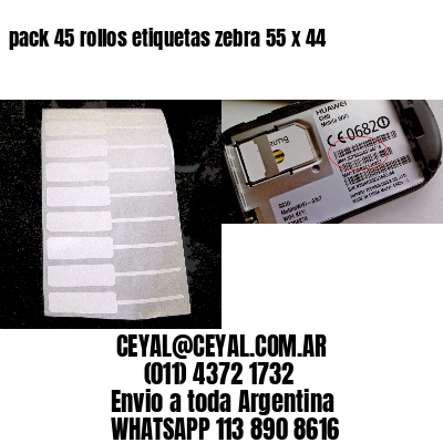 pack 45 rollos etiquetas zebra 55 x 44