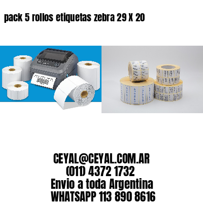 pack 5 rollos etiquetas zebra 29 X 20