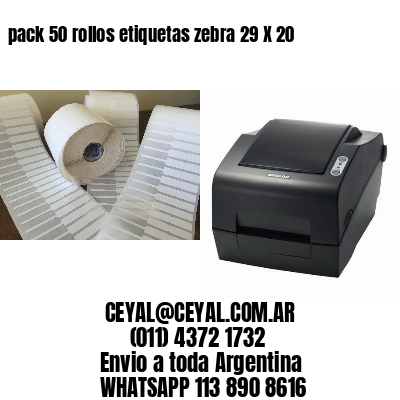 pack 50 rollos etiquetas zebra 29 X 20