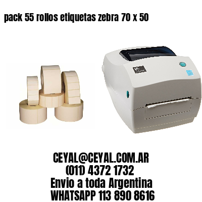 pack 55 rollos etiquetas zebra 70 x 50