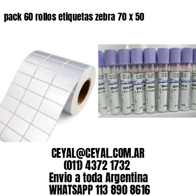 pack 60 rollos etiquetas zebra 70 x 50