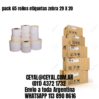 pack 65 rollos etiquetas zebra 29 X 20