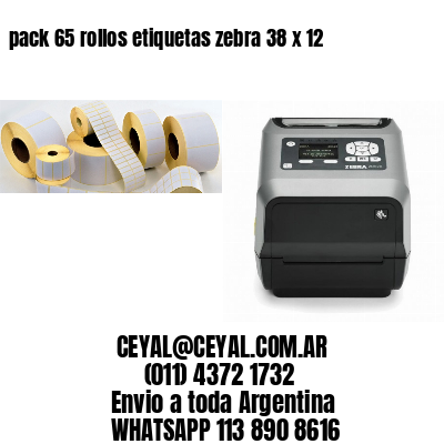 pack 65 rollos etiquetas zebra 38 x 12