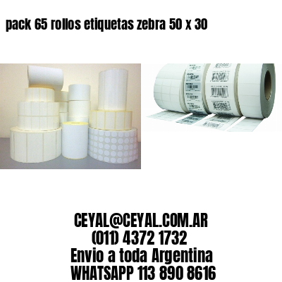 pack 65 rollos etiquetas zebra 50 x 30