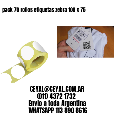 pack 70 rollos etiquetas zebra 100 x 75