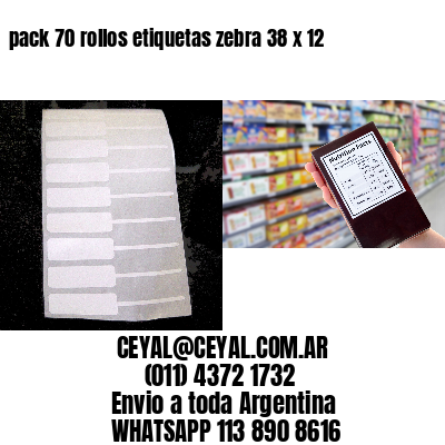 pack 70 rollos etiquetas zebra 38 x 12