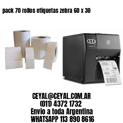 pack 70 rollos etiquetas zebra 60 x 30