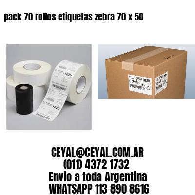 pack 70 rollos etiquetas zebra 70 x 50