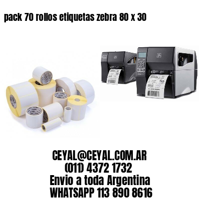 pack 70 rollos etiquetas zebra 80 x 30