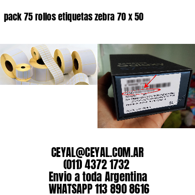 pack 75 rollos etiquetas zebra 70 x 50