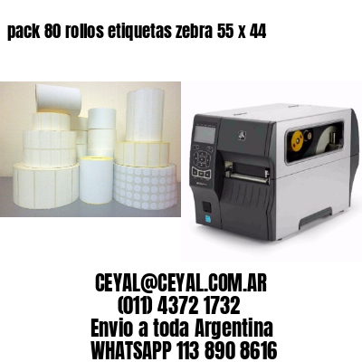 pack 80 rollos etiquetas zebra 55 x 44