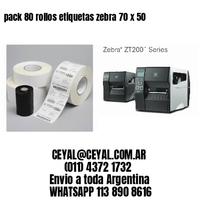 pack 80 rollos etiquetas zebra 70 x 50