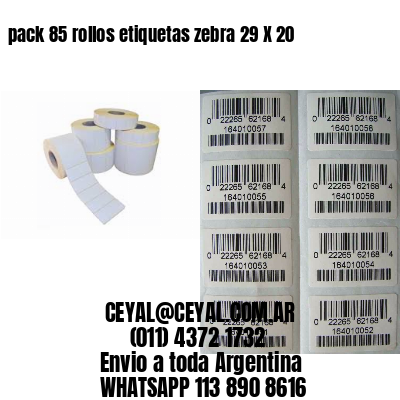 pack 85 rollos etiquetas zebra 29 X 20