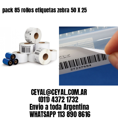 pack 85 rollos etiquetas zebra 50 X 25