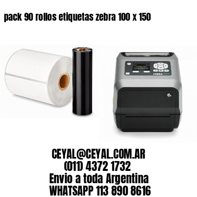 pack 90 rollos etiquetas zebra 100 x 150