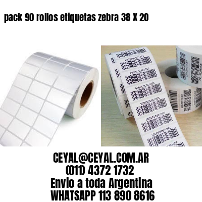 pack 90 rollos etiquetas zebra 38 X 20