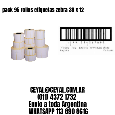 pack 95 rollos etiquetas zebra 38 x 12