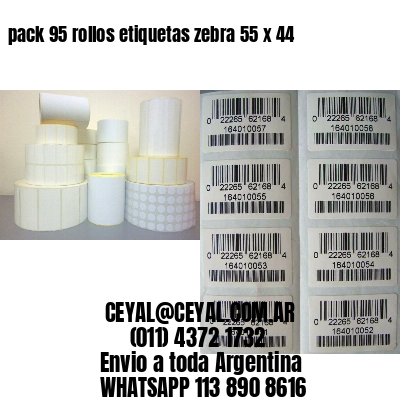 pack 95 rollos etiquetas zebra 55 x 44